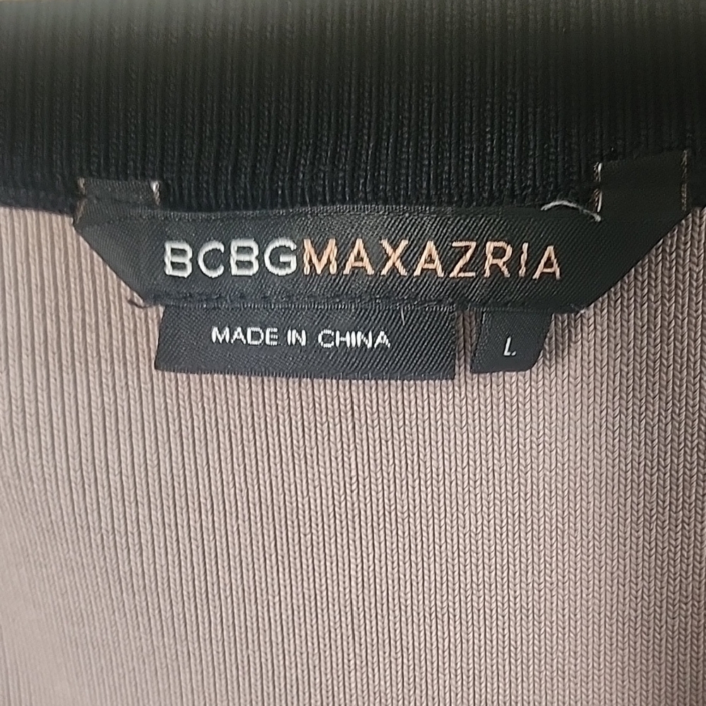 BCBGMaxazria Black and Taupe Colorblock Mini Dress - Picture 5 of 10